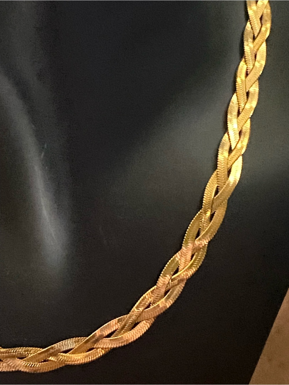 Gold and with White Daisy Charm Necklace and Stainless Steele Gold Braid Chain - Picture 7 of 10